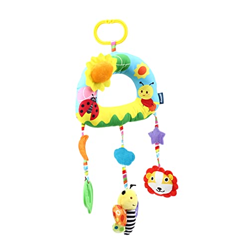 BESTonZON Percha Peluches para Bebés Cochecito Muñeca Cuna Camas para Bebés Sonajero 0-3 Meses Tela Amarilla