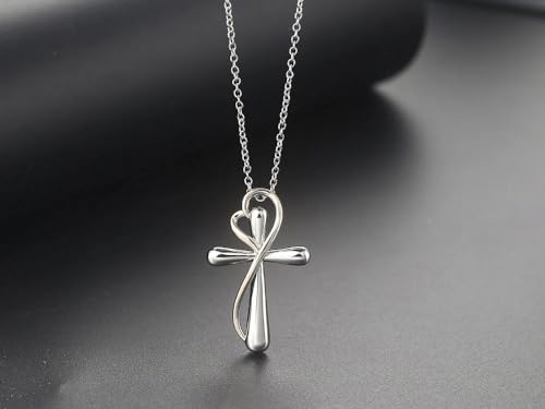 Collier de Croix religieux argent sterling 925 et zircon brillant