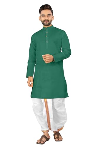 Trustous Kurta Dhoti set for Mens (mahraj dhoti with kurta plain and classis look)|KURTA DHOTI SET