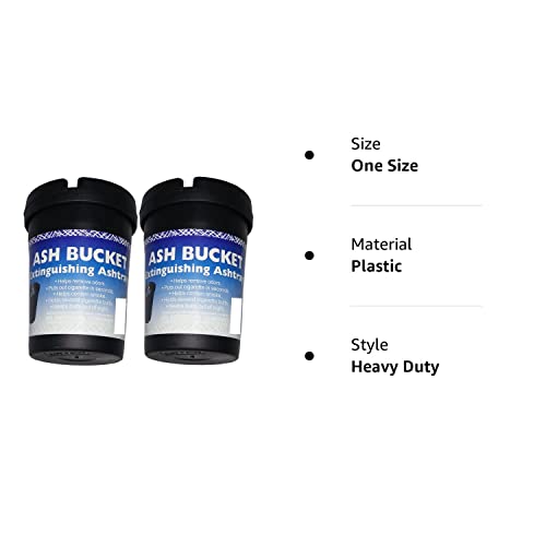 Ash Bucket (2 Pack Extinguishing Car Cigarette Ashtray Butt Bucket Portable Ashtray Smoking Accessory Auto Truck Home Office Beach Black #TOP3