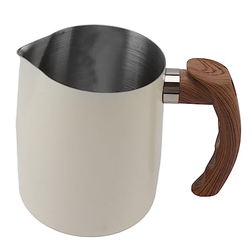 La Mejor Lista de Jarras para vaporizar leche que Puedes Comprar On-line. 43 Jarra para Espumar Leche, Jarra Humeante de Acero Inoxidable, Taza para Espumar Leche con Escala para Espresso Cappuccino Latte Coffee Art, Mango Resistente Al Calor (600ml)