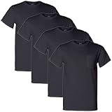 Fruit of the Loom Men's Pocket Crew Neck T-Shirt (Pack of 4), Black, XX-Large
