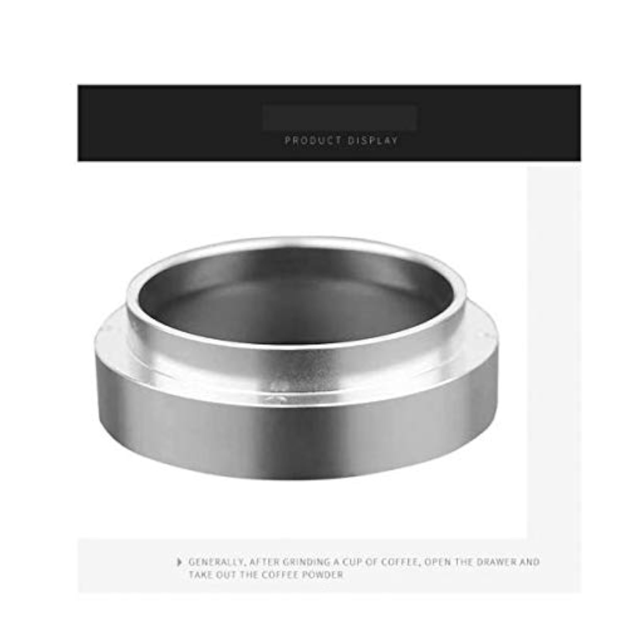 Coffee Dosing Ring Replacement Funnel, Aluminum, Silver