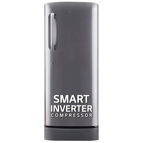 Image of LG 235L 5 Star Inverter Direct-Cool Single Door Refrigerator (GL-D241APZZ, Shiny Steel, Base Stand with Drawer)
