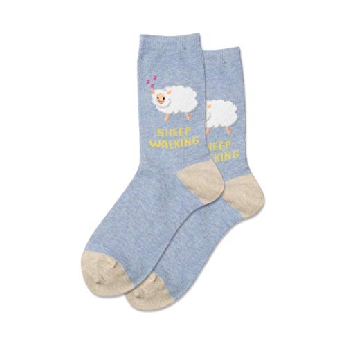 Chaussettes de marche femme motif mouton bleu chiné Hotsox pour la randonnée confortable