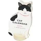 グリーティングライフ 2026年 カレンダー アニマルダイカット ねこ 卓上 C-1717-ET