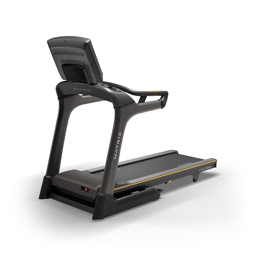 Image of Matrix Fitness TF50 Treadmill with XUR | 22 inch Touchscreen (WiFi+BT+HDMI) | Club-Quality Folding Treadmill for Running, 5K & Marathon | Heavy-Duty Frame, Extra-Thick 20 inchx60 inch Deck, Industrial Cushioning