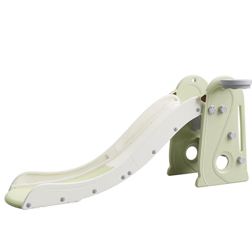 Toboggan pliable pour enfant avec panier à balles et balle de jeu, pour intérieur et extérieur, vert