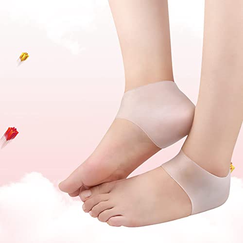 Image of Gel Heel Protectors for Men Women, Heel Pads Cushion, Plantar Fasciitis Inserts, Gel Guard Moisturizing Relief for Blister, Cracked Foot, Spurs Soft Cushion Support Protective Insert Sleeve(2Pairs)