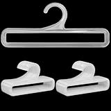 50Pcs Tea Towel Hanger for Retail Display, 7.7' Long White Multifunctional Plastic Hangers Storage Racks for Sock Storing Hanging Legging Scarf Clothes Wardrobe Ties Shawls Rings Belts Scarves