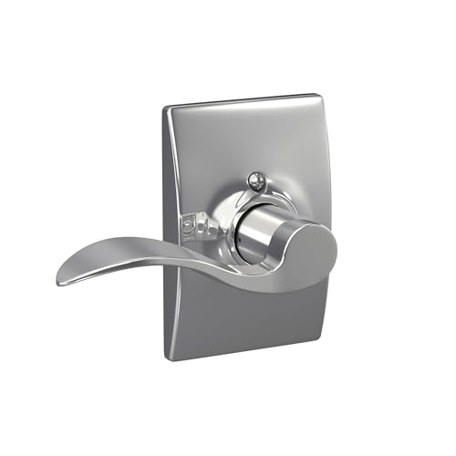 Image of SCHLAGE Accent Lever with Century Trim Non-Turning Lock in Bright Chrome - Left Handed
