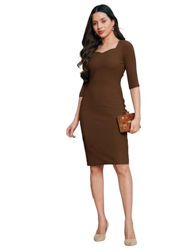 Image of Selvia Western Lycra Plain One Piece Bodycon