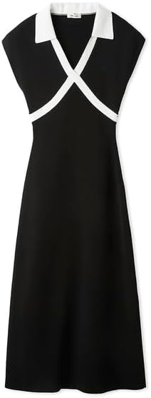 フレイ アイディー] バイカラースキッパーポロニットワンピース