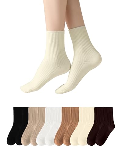Womens Cute Crew Socks Casual Cotton Socks for Women Neutral Athletic2