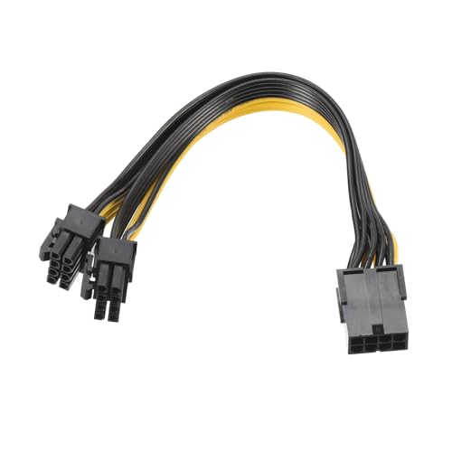 sourcing map 8 Pin Female to Dual PCIe 8 Pin (6+2) Male PCI Express Power Adapter GPU Splitter Cable 220mm/8.7 for Graphics Card