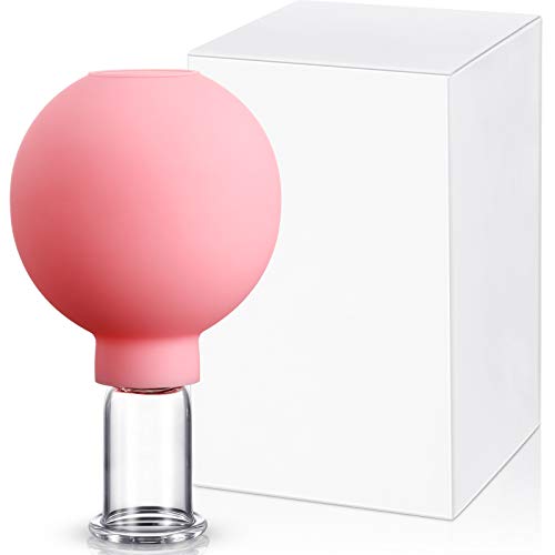 Cupping Cup Set, Glass Face Cupping Cup Silicone Cupping Cups Massage Vacuum Suction Cupping Cups for Body Face Leg Arm Shoulder Muscle (0.65 Inch Inner Diameter)