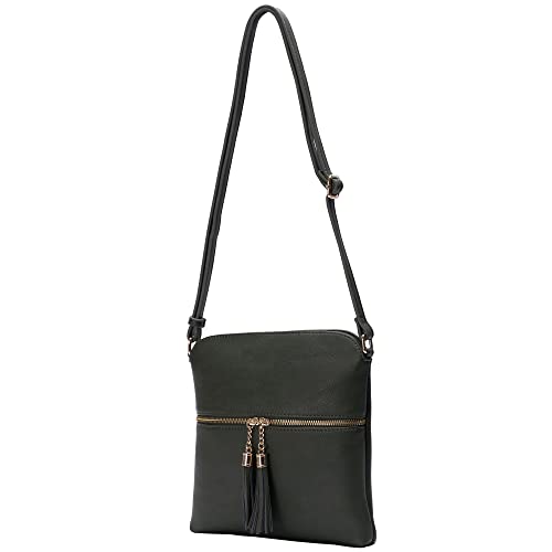 Image of Solene Womens Lightweight Medium Crossbody Purse with Tassel, Perfect Size Crossbody Bags for Daily Use, travel