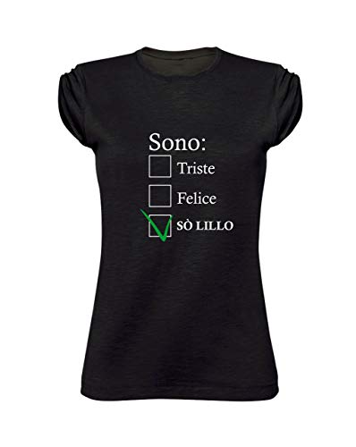 Social Crazy T-Shirt Donna Cotone Fiammato Scollo