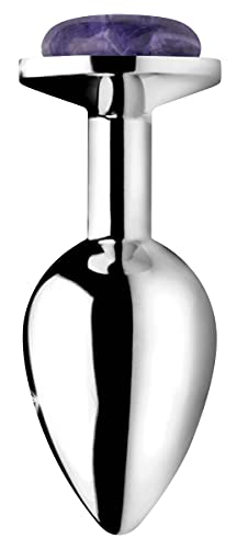 Plug améthyste véritable anti-irritation taille Medium pour écarteur d'oreille