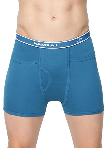Image of RAMRAJ COTTON Men Cotton Trunks - Multicolor| Outer Elastic Waistband With Double Side Pockets