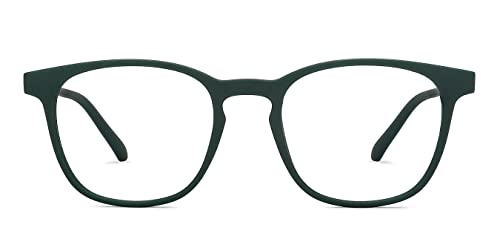 HUSTLR Zero Power Bluecut & Antiglare Computer Eyeglasses | Full Rim Square | As Seen On Shark Tank | Peyush Bansal Glasses | For Men & Women | Medium | LB E14058-W