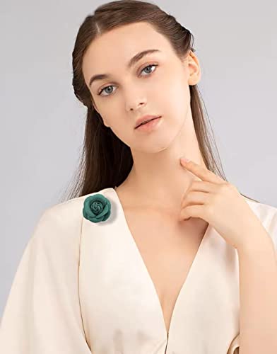 Image of Elegant Rose Flower Wool Fabric Brooch Pin for Women Girls Camellia Floral Pins Clip Lapel Shawl Dress Corsage Brooches Pins Vintage Jewelry Mother's Day Gifts