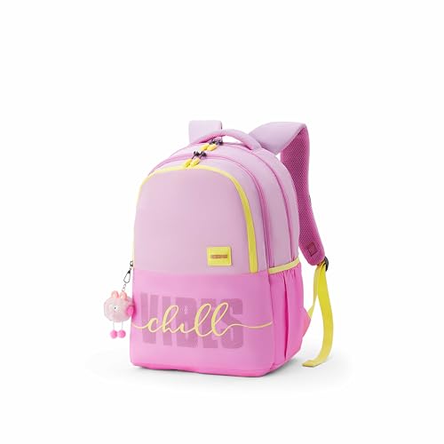 Image of American Tourister Diva | 35 Ltrs | 3 Compartments | Bottle Pocket | Ergonomic Padded Back Panel & Shoulder Straps | High School Backpack | 1 Year International Warranty | Pink