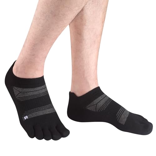 Image of HABITER Merino Wool Toe Socks for Men & Women-50% Merino Wool,No Show,Lightweight,Arch Support Hiking Socks,Running,Long Walk