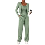 Trajes Mujer Vestir Elegante Conjunto Dos Piezas Mujer Ropa de Deporte para Punto Invierno Chandal Trajes Pantalon Fiesta Deportiva Turquesa S