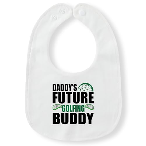 Xoleutpee Daddy’s Future Golfing Buddy Unisex-Baby Bib, Baby Feeding Eessentials, Golf Cotton Adjustable Waterproof Drooling, Birthday Gifts for...