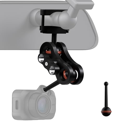 for Garmin Dash Cam Mount Compatible with Garmin Mini/Mini 2/Mini 3/45/46/47/55/56/57/65W/66W/67W/Tandem/ X110/X210/X310 etc Dash Cam Aluminum Rearview Mirror Bracket Kit (8.55mm Ball Heads)