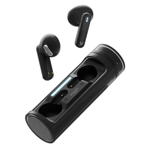 Vieta Pro Auriculares Inalámbricos con Bluetooth 5.4, Control Táctil y Manos Libres. Cascos con Micrófono y Batería de 19h. Auriculares con Caja de Carga Magnética Portátil | Rolling Negro