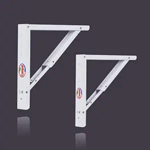 Compal Folding Shelf Table Brackets 20 inches, Folding Shelf Table Hinge Wall Mounted, Heavy Duty Powder Coated Steel Collapsible Shelf Bracket, (20 inches)