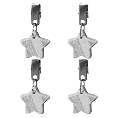 TOYANDONA Pesi per Tovaglia con Clip in Acciaio Inox Marmorizzato, Set 4 Pezzi Piccoli Fermatovaglia Riutilizzabili per Tavoli da Esterno e Interno, Protezione Antivento per Picnic