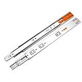 mophrati Leichtgängige und leise Hochleistungs Schubladenführungen, Schienen mit Doppelkugellagern für Wohnzimmerschränke und Bürotische, Metallpuffer Schubladenführungen aus Stahl, Edelstahl 40cm