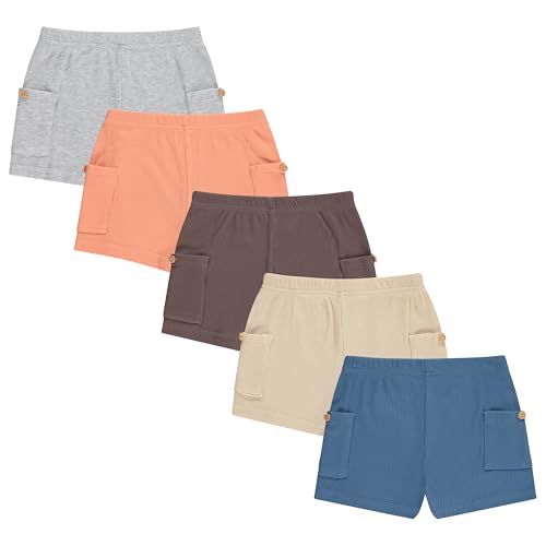 Image of Cudlie 5-Pack Boys Baby & Toddler Shorts - Soft, Durable Play Shorts for Boys, Sizes 12 Months to 4T