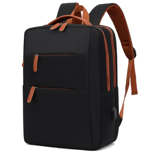 Mochila Viagem Bagagem de Mão Mala de Bordo Notebook Viral Nylon Impermeável Faculdade Elegante - Preta
