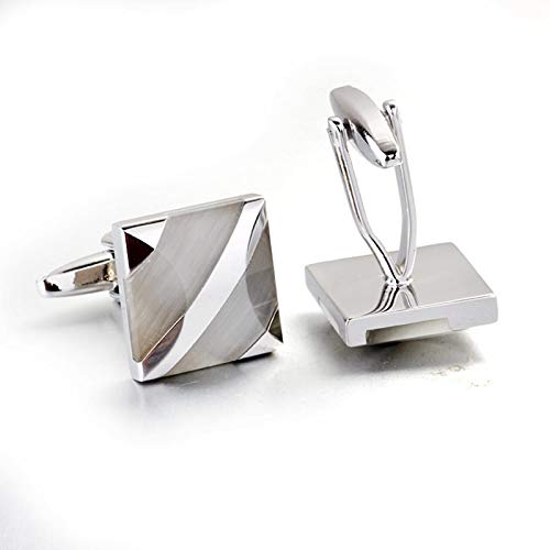 Set de Mancuernas Daesar Cuadradas Vintage Plata miniatura 4