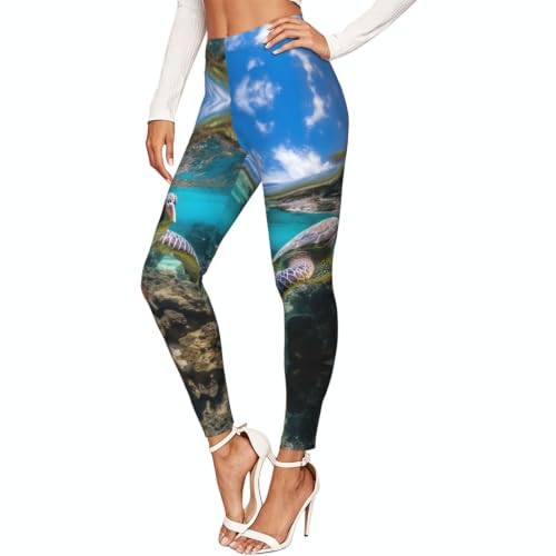 Leggings de tortuga marina para mujer evitan rozaduras mallas suaves gimnasio y senderismo