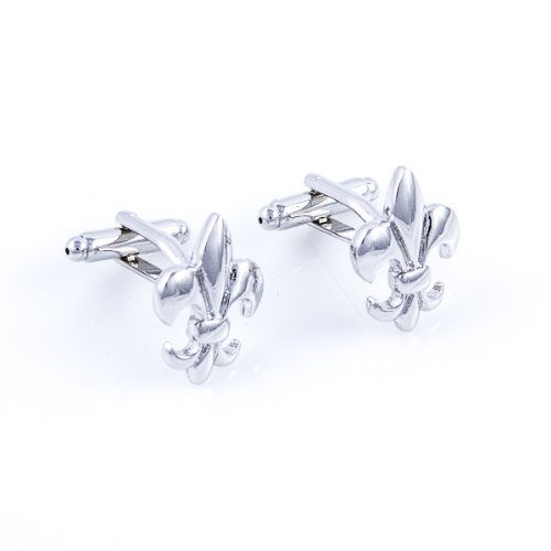 Mancuernillas clásicas Fleur De Lis con estuche de regalo miniatura 3