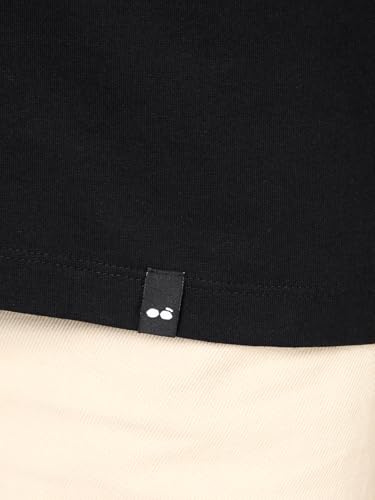 Image of Bewakoof Women's Typography Boyfriend Fit Half Sleeve Round Neck Cotton T-Shirt 646748 Black 3XL