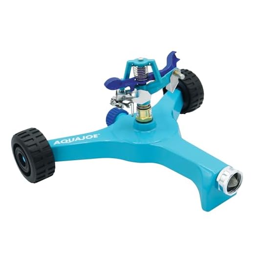 Aqua Joe AJ-IS10WB Indestructible Series Metal Impulse Sprinkler w/Wheeled 10-Inch Base