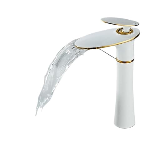 Grifo de baño negro de latón que evita salpicaduras con caída cascada 2
