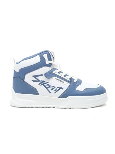 Image of Impakto Alpha Street Sneaker for Men | Lightweight & Soft Cushioned Insole | Padded Collar | High Top Streetwear Causal Shoes | Anti-Skid Sole | Lace-Up Shoes for Casual Outings,Walking & Gym