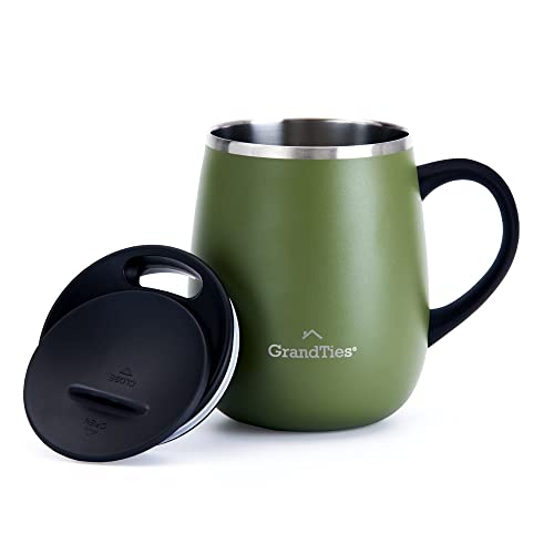 Grandties Thermo Kaffeebecher mit Griff - Schiebedeckel für...