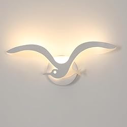 Lamparas De Pared Niños Lumiup Aplique Pared Interior, 9W Lampara Pared LED Gaviota, Apliques Pared Blanco, 3000K Luz Blanca Cálida Lámpara Interior Pared, Lampara de Pared para Sala de Estar para Niños, Mesita de Noche