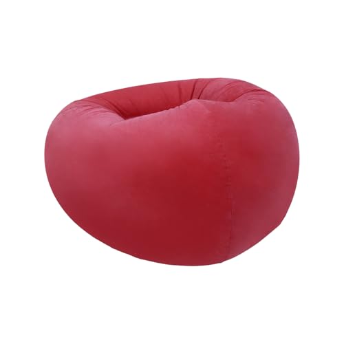 Image of 6 Pcs Inflatable Bean Bag Chairs with Foot Air Pump Outdoor Blow up Couch Folding Portable Inflatable Couch for Camping Movie Night, Lazy Sofa Chair (2 Coffee+2 Deep Blue +2 Red)