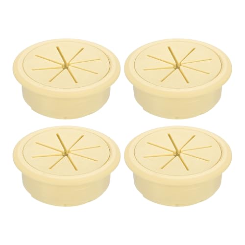 uxcell 4 Pcs Desk Grommet, 1.97 inch 50mm Desk Cable Hole Cover Wire Hole Insert for Home Office Table Cabinet Cord Organizer, Beige