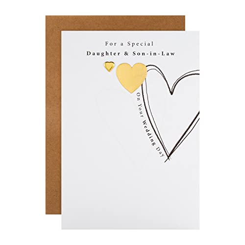 Hallmark Wedding Card for Daughter and Son in Law - Love Hearts Design, Black, White & Gold, (25571328)