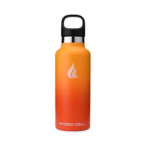 Hydro Cell Stainless Steel Water Bottle With Straw & Standard Mouth Lids (32Oz 24Oz 20Oz 16Oz) Keeps Liquids Hot Or Cold With Double Wall Vacuum Insulated Sweat Proof Sport Design (Red/Orange 20Oz)* #TOP1